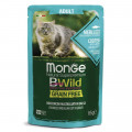 Корм Monge Bwild Cat GRAIN FREE пауч 85г для взрослых кошек Треска Креветки Овощи