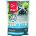 BLITZ Classic STERILISED пауч 85г~24 Курица и брусника в желе для стер кошек