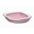 Туалет для кошек FRED 51*51*15,5см с бортом угловой пепельно-розовый IMAC f85486